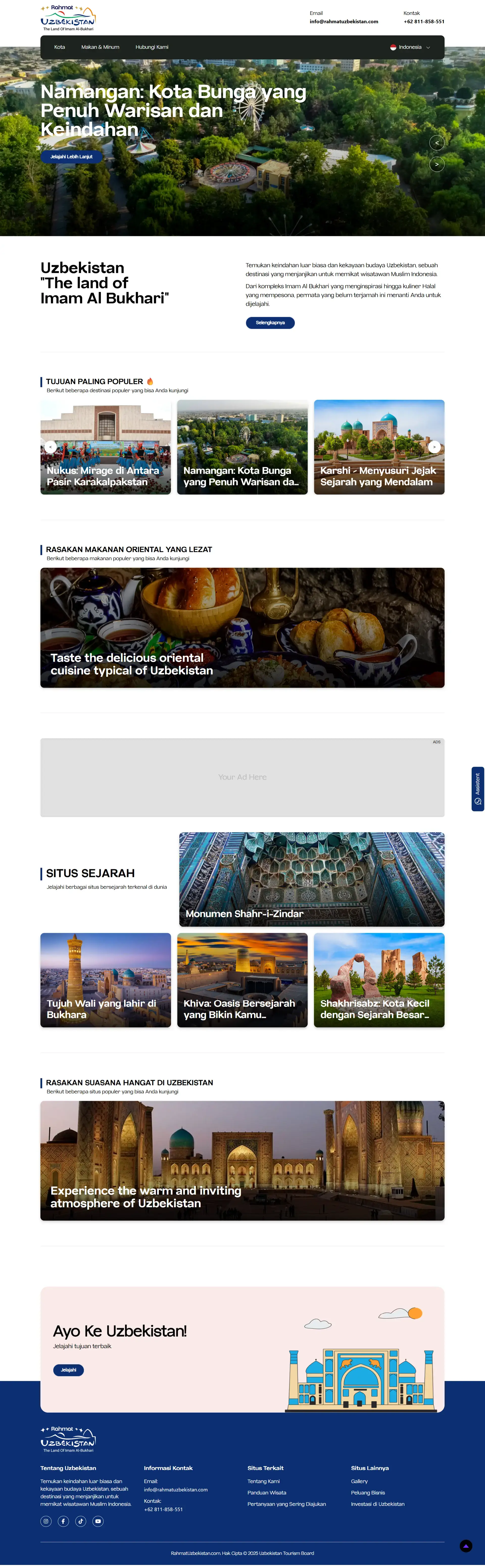Website Pariwisata Uzbekistan